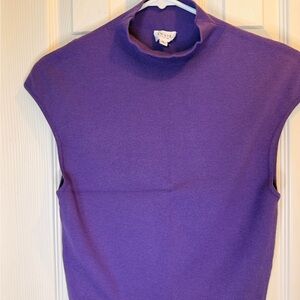 Le Lis Purple Knit Mock Neck Top